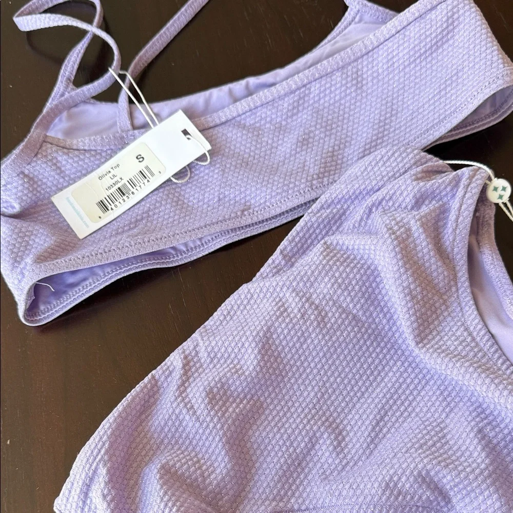 Frankie's Bikinis Lavender Textured Bikini Set